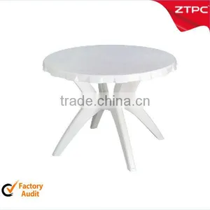 Outdoor Plastic Round Table White Color thumbnail-1