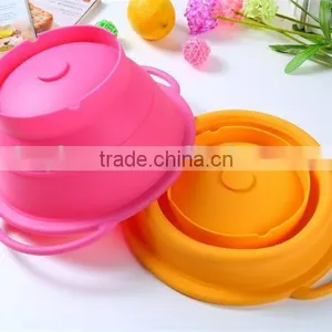 Silicone Folding Bowl Vegetables Bowls Microwave Thermal Lunch Box thumbnail-1