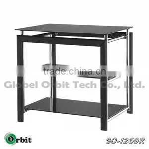 High Quality Stainless Steel and Tempered Glass tv Stand thumbnail-3