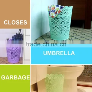 Plastic Round Hollow Out Garbage Bin Series thumbnail-5