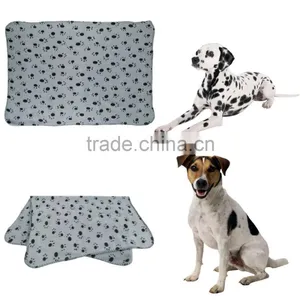 Warm Pet Puppy Dog Cat Small Medium Large Paw Print Pet Cat Dog Fleece Soft Blanket Bed Mat Cover thumbnail-1