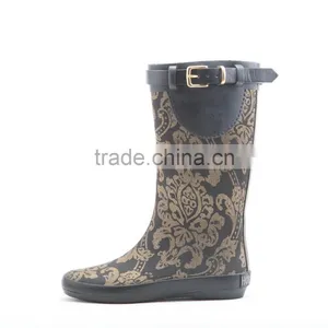 2015 Cloth Style Short Rubber Rain Boots for Woman thumbnail-1