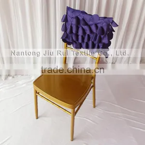 Fancy Chiavari 3D Taffeta Chair Cap/Chair Hood Purple Wafer & Cream Leaf 2 Color For Customs Choice thumbnail-5