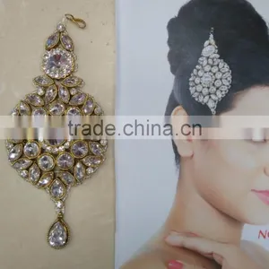 PASSA JHOOMAR SIDE TIKA Bindi CRYSTAL BEADS Hair Accessory thumbnail-2