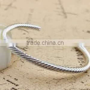 Unique Design Cuff Bangle Bracelet Website Wholesale Bangle Bracelet Twisted Open End Bangle Bracelet thumbnail-1