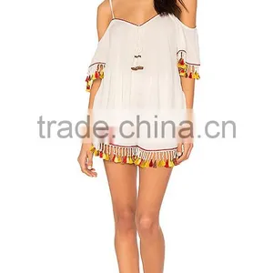 MGOO Latest Design Blank Women Chiffon Shorts Custom Your Logo Casual Shorts With Tassels thumbnail-5