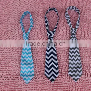 Hot Sale Latest Fashion Confortable Satin Baby Chevron Tie Boys Kids Wedding Print Neckties Cheap Baby Boys Party Ties thumbnail-1