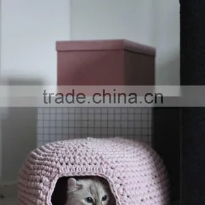 100% Acrylic Clear Crochet Cat Cave Pet Cat Pet Dog Shade Bed thumbnail-3