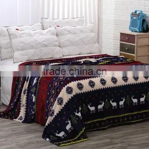 2017 Christmas Pattern Printed Plush Covering Fleece Throw thumbnail-1