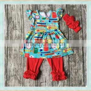 Chinese Clothing Manufacturers 2017 Wholesale Girl Boutique Outfit Set New Arrival Back to School Sets Design thumbnail-2
