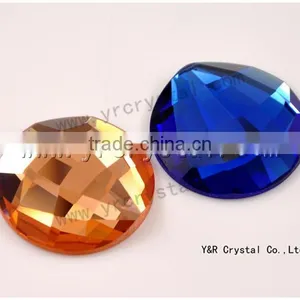 Round Crystal AB Flat Back Glass Mirror Stones for Wall thumbnail-5