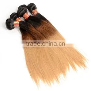 1B/4/27# Ombre Hair Weaves Straight Blonde Malaysian Human Hair Bundles Extension Wholesale thumbnail-6
