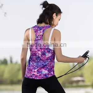 Women Sleeveless Shirts Tank Tops Fitness Running Clothes Tight Quick Dry Gym Sports Yoga Shirt thumbnail-1