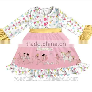Printed With a Beautiful Pattern With the Girl's Dream of the Same Beautiful and Generous Cotton Princess Christmas Dress thumbnail-1