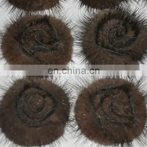 Solid Color Girl Women Genuine Fur Accessory Elastic Handmade Fur Hairband thumbnail-3