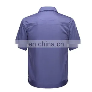 Hot Selling Solid Color Short-Sleeved Labor Uniform / Workwear Uniforms Industrial Uniform of 100% Cotton/CVC/TC thumbnail-4