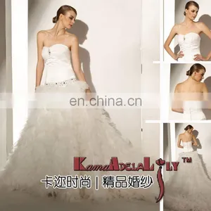 EB967 Top Grade Material Sweetheart Neckline Upper Tight Bottom Delicate Organza Multi-layer Elegance Wedding Gown Bridal Dress thumbnail-1