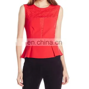 Hot Sale New Fashion Front Lace Women Top Sleeveless thumbnail-1