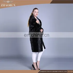 Wholesale China Hooded Black Mink Fur Coat / Genuine Mink Fur Coat thumbnail-6