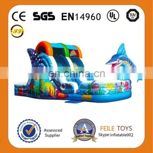 Feile Inflatable Dry Slide Inflatable Hippo Slide Inflatable Blue Slide thumbnail-1