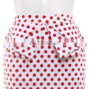 Grace Karin Occident Women's Vintage Retro Cotton Polka Dots Hips-Wrapped Skirt CL008928-1 thumbnail-5