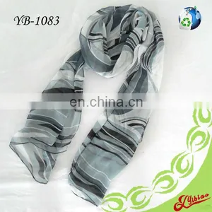 New Design Printing Long Fashion Chiffon Scarf For Summer thumbnail-1