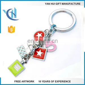 Multicolor Metal Charming Crystal Zodiac Charms Keychain thumbnail-1