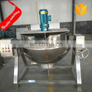 Short Heating Time Industrial Gas Tilting Jacketed Kettle Cooking Pot With Agitator Mixer thumbnail-6