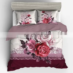Summer Quality Unique Nordic Indian Floral Super King Size Animal Paint 6 Piece 3D Beddings Duvet Cover thumbnail-1