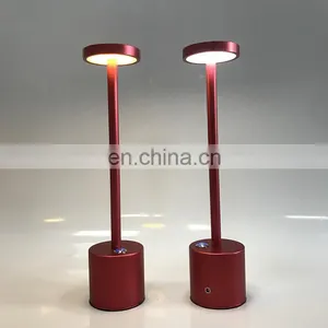 Customed Wholesale Mental Indoor LED Table Bar Lamp Decorative Cordless Usb Rechargeable Restaurant Hotel Dinner Lamp thumbnail-4