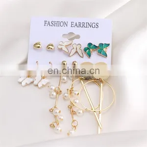 Set Earrings Retro Silver Jewelry Hand-Tasseled Round Geometric Alloy Gemstone Rhinestone Female Earrings thumbnail-4