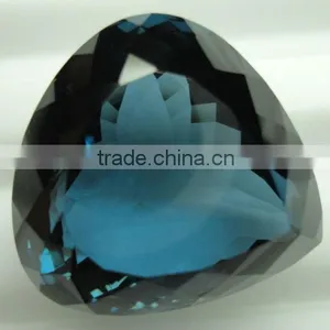 London Blue Topaz Heart Shape Normal Cut Gems Calibrated Rose Cut Fine Cabochon thumbnail-1