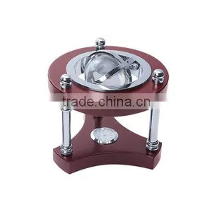 Decorative Crystal Globe With Wood Stand Wooden World Globe thumbnail-1