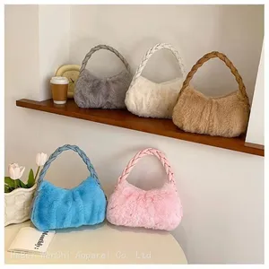Plush Bag Korean Fur Underarm Dumpling Bag Shoulder Handbag High Appearance Level Niche Women's Bag thumbnail-5