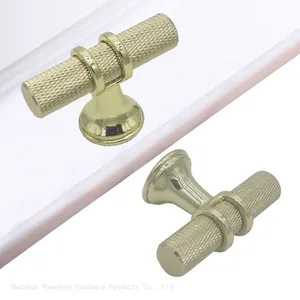 Knurled TBar Kitchen Cupboard Cabinet T-Bar Door Handle Handles Black or Gold thumbnail-2