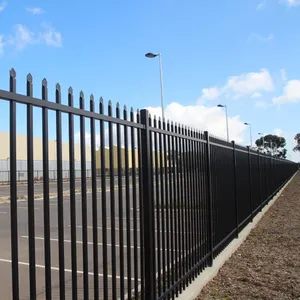Black Aluminum Wrought Iron Picket Fence - Galvanized Steel Garden Fencing thumbnail-1