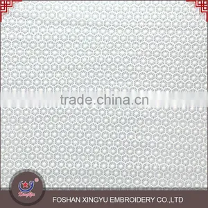 High Quality Wholesale Custom Fashion Pure White Stock Lot Embroidery Fabric for Garment Embroidery Design thumbnail-1