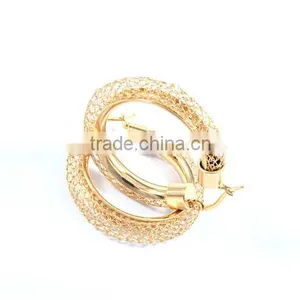 Hollow Gold Jewelry New Arrival 2015 Women Big Hoop Earrings Stainless Steel thumbnail-3