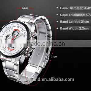 Stainless Steel Band Men's Quartz Watches Business Casual Men's Big Crown Men's Wristwatches MIDDLELAND 8018 thumbnail-3