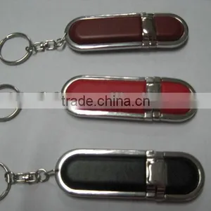 Wholesale China OEM High Quality 2.0 Leather Key Chain Usb Flash Memory 8GB Usb Stick thumbnail-1