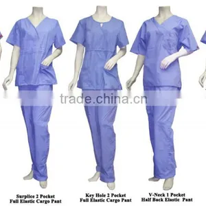 Customized High Quality Navy Hospital Scrubs , Uniform Manufacturer With Polyester/cotton Material thumbnail-1