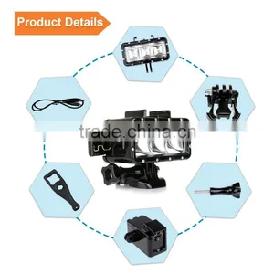 SHOOT Brand Waterproof Diving Mask Led Light for GoPro Hero SJCAM Xiaomi Yi Sports Action Camera thumbnail-1
