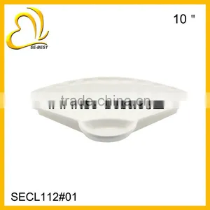 Solid White Melamine Plate, Fan Shaped Plate, Sushi Plate thumbnail-2