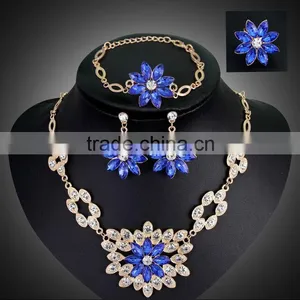 Women Bridal Wedding Jewelry Sets Charm Crystal Flower Pendant Jewelry Sets Shininy Bijoux Femme 2016 thumbnail-6