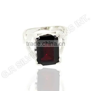 Sterling Silver 925 Garnet Gemstone Wholesale Rings,handmade Design Gemstone Silver Rings Jewellery thumbnail-2