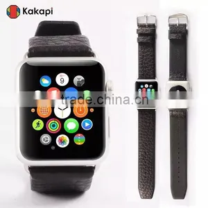 Kakapi Single Buckle Genuine Leather Watch Band Wrist Strap With Watchband Converter For 42MM Apple Watch MT-3909 thumbnail-2