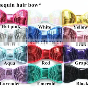 Unique 12cm Big Sequin Hair Bowknot Hair Decoration,girly Hair Bow Headband thumbnail-1