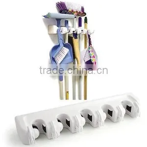 Magic Broom Holder 5 Position Broom Organizer Broom Holder Cleaning Tools Organizer thumbnail-5