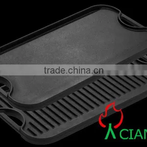 Cast Iron BBQ Griddle Plate Cookware in Different Size thumbnail-1