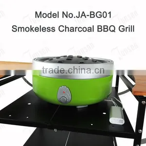 Folding BBQ Shelf and Patented Design Charcoal Grill/Indoor Smokeless Charcoal Barbecue Grill thumbnail-2